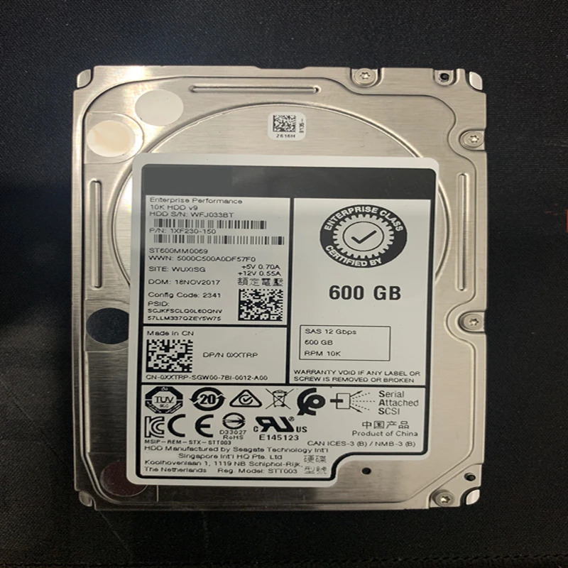 엔터프라이즈 HDD 델 600GB 2.5 인치 10K SAS 12 Gb/s 128MB 0XXTRP XXTRP ST600MM0069 신