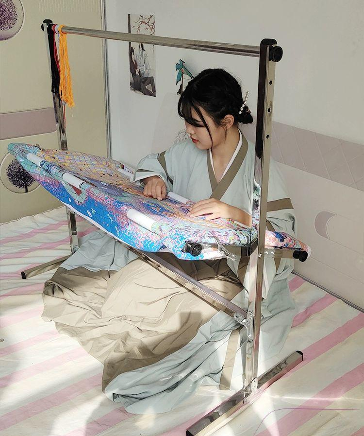 대형 자수틀 거치대 조절식 고정 홀더 프레임 십자수 작업대 수놓기 사각수틀 크로스 - 상세 이미지 2