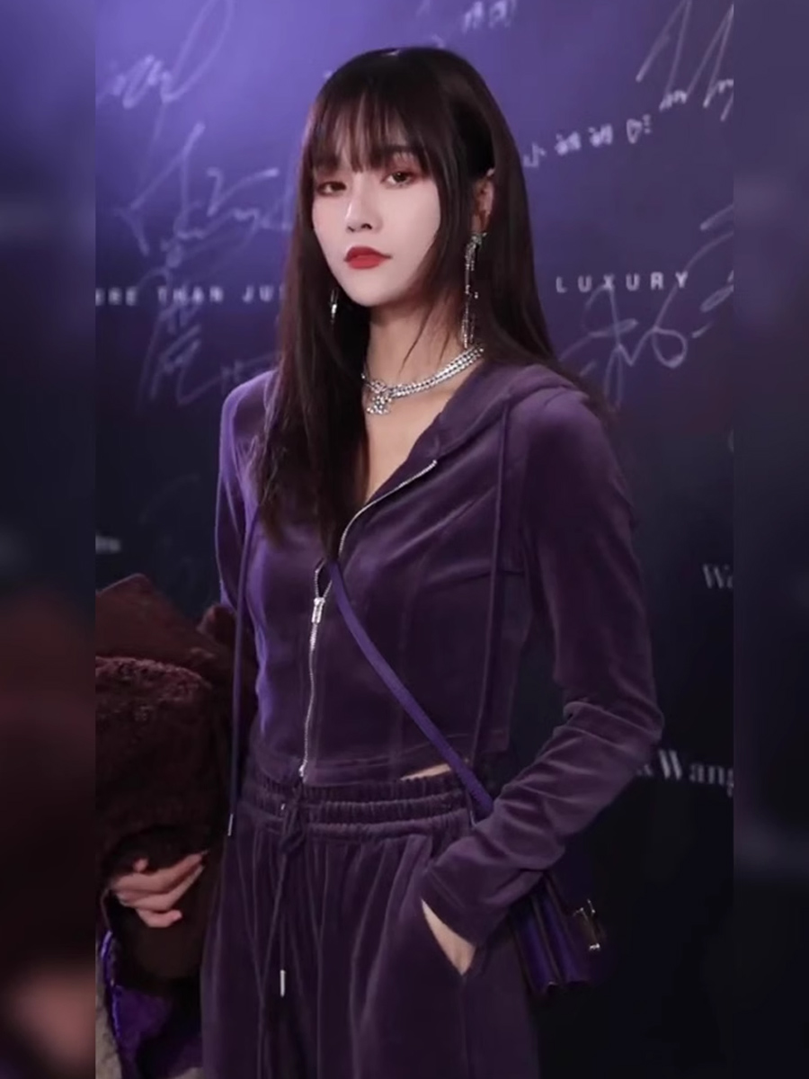 겨울 트레이닝복 여성 캐주얼 투피스 자켓 트레이닝바지 벨벳집업 여자 융기모 - 상세 이미지 2