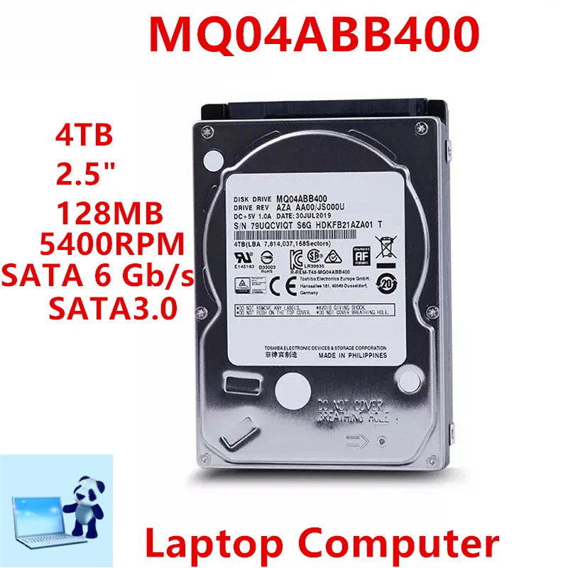 도시바호환 노트북내부 하드 오리지널 HDD MQ04ABB400 4TB 2.5 인치 SATA 6 Gb/s 128MB 5400RPM 신