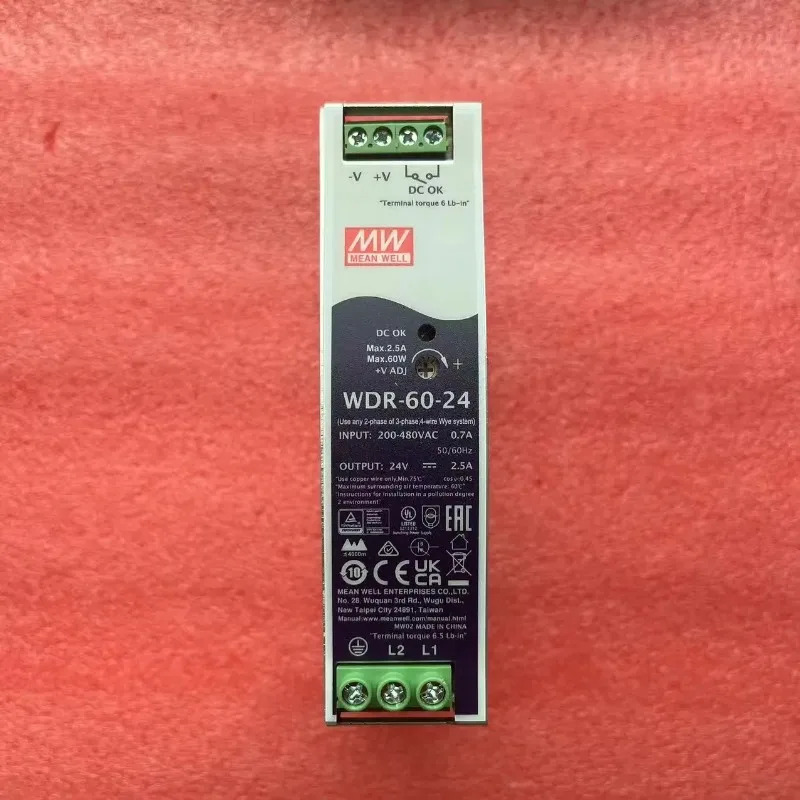 MEAN WELL WDR-60 WDR-60-5 WDR-60-12 WDR-60-24 WDR-60-48 60W 초광폭 입력 산업레일 전원공급장치