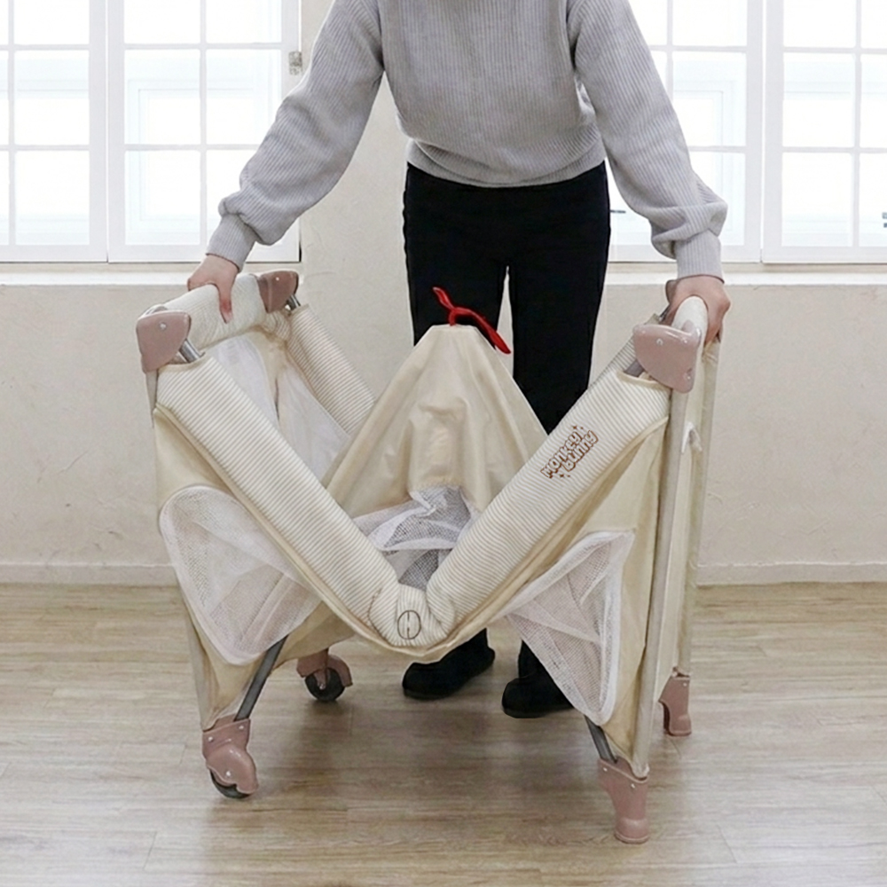 몽키버니 휴대용 아기 침대 여행용 이동식 접이식 유아용 신생아 상품 이미지