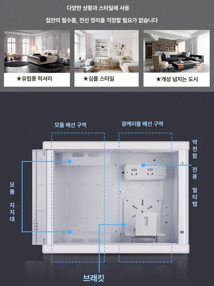 통신함 배선정리함 광케이블 네트워크박스 멀티탭 전기함 커버 배선수납 장비함 - 상세 이미지 2