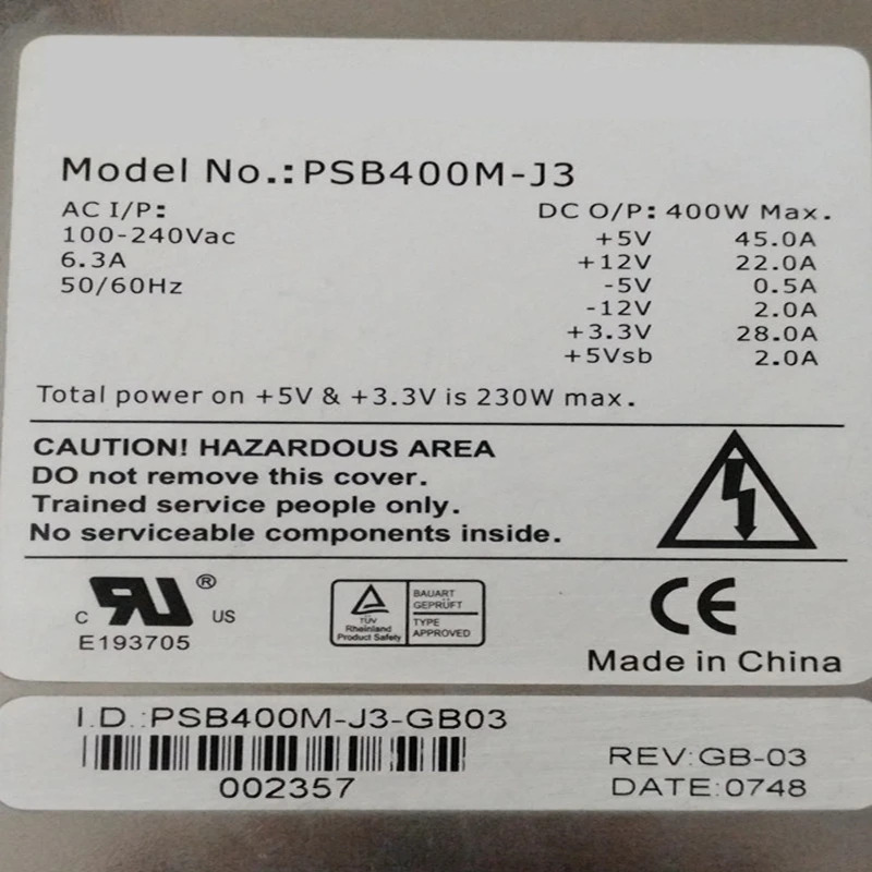 CWT 400W 전원공급장치 PSB400M-J3 거오리지널 PSU