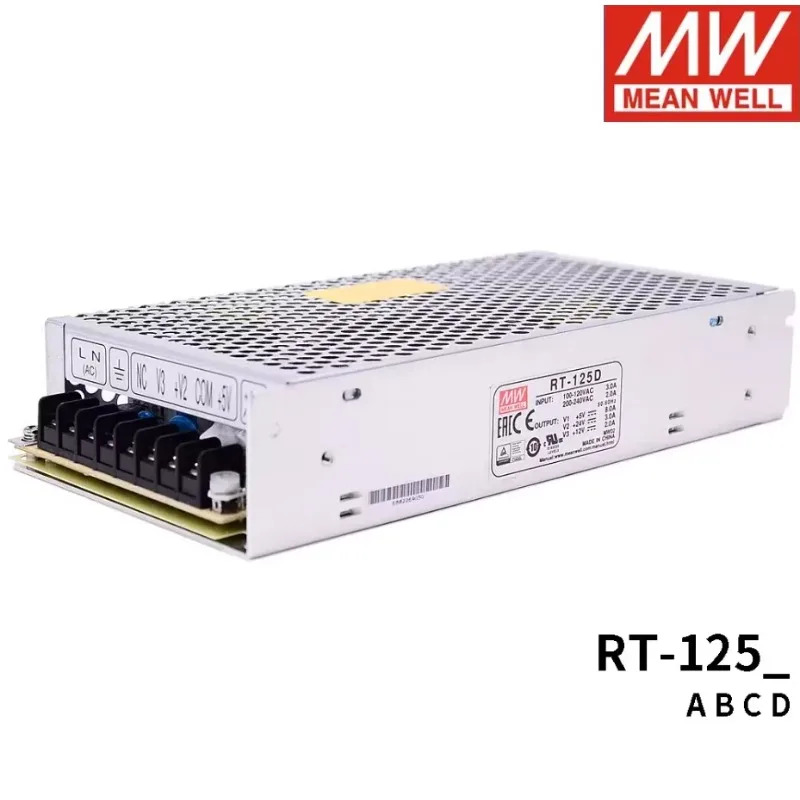 MEAN WELL RT-125 시리즈 삼출력 스위칭 전원공급장치 125W RT-125A RT-125B RT-125C RT-125D