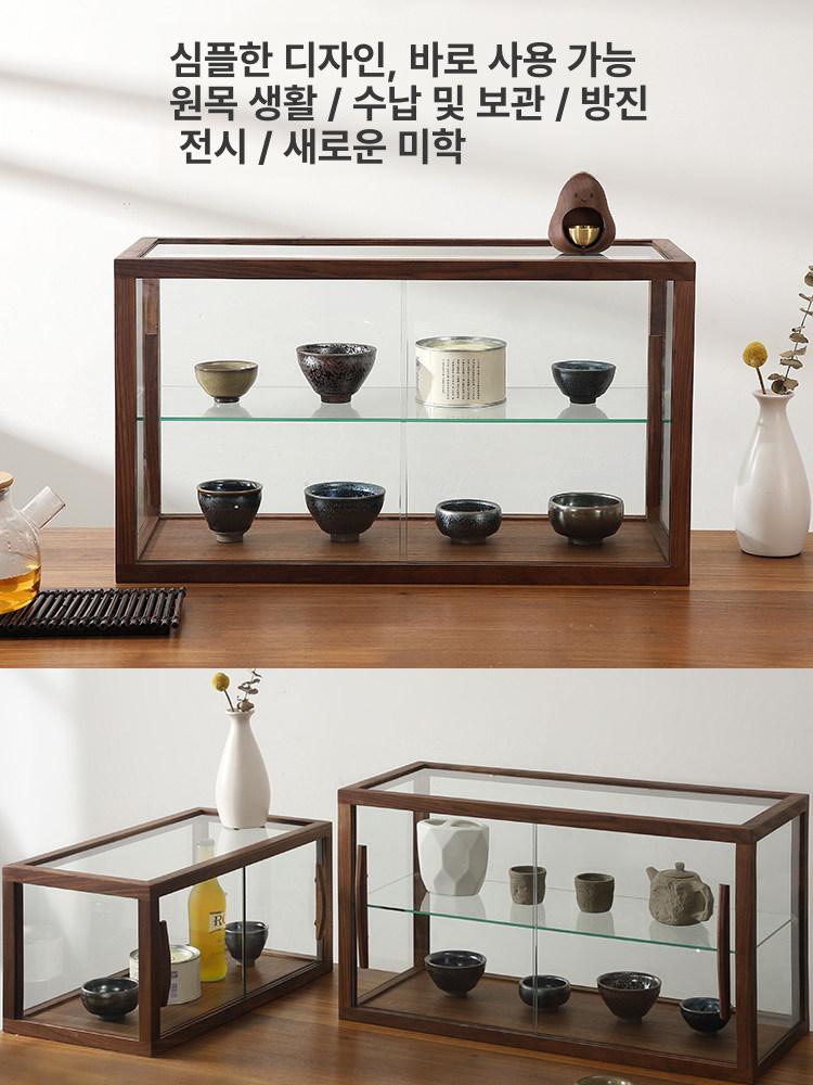카페 유리쇼케이스 베이커리 진열장 원목 디저트케이스 체리우드 주방수납 인테리어 - 상세 이미지 5