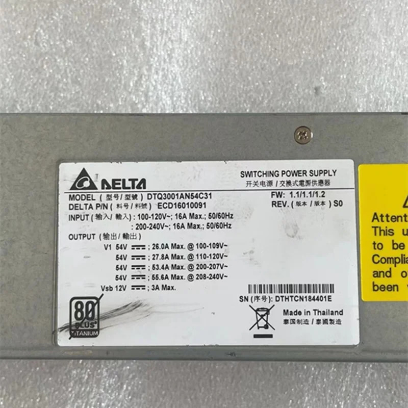 전원공급장치 DELTA 3000W DTQ3001AN54C31 ECD16010091