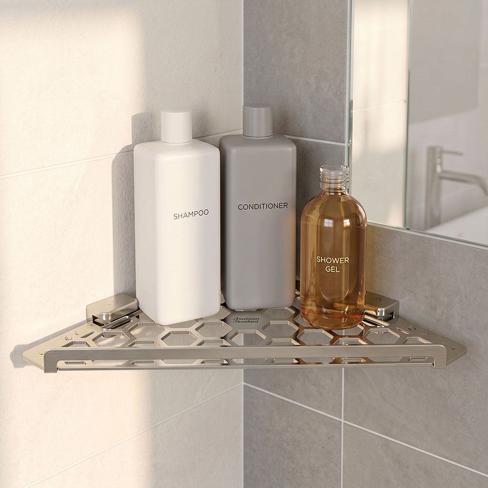 아메리칸스탠다드 사틴헤어라인 스테인리스 코너선반 FH1080 0KAK400AW - 상세 이미지 2