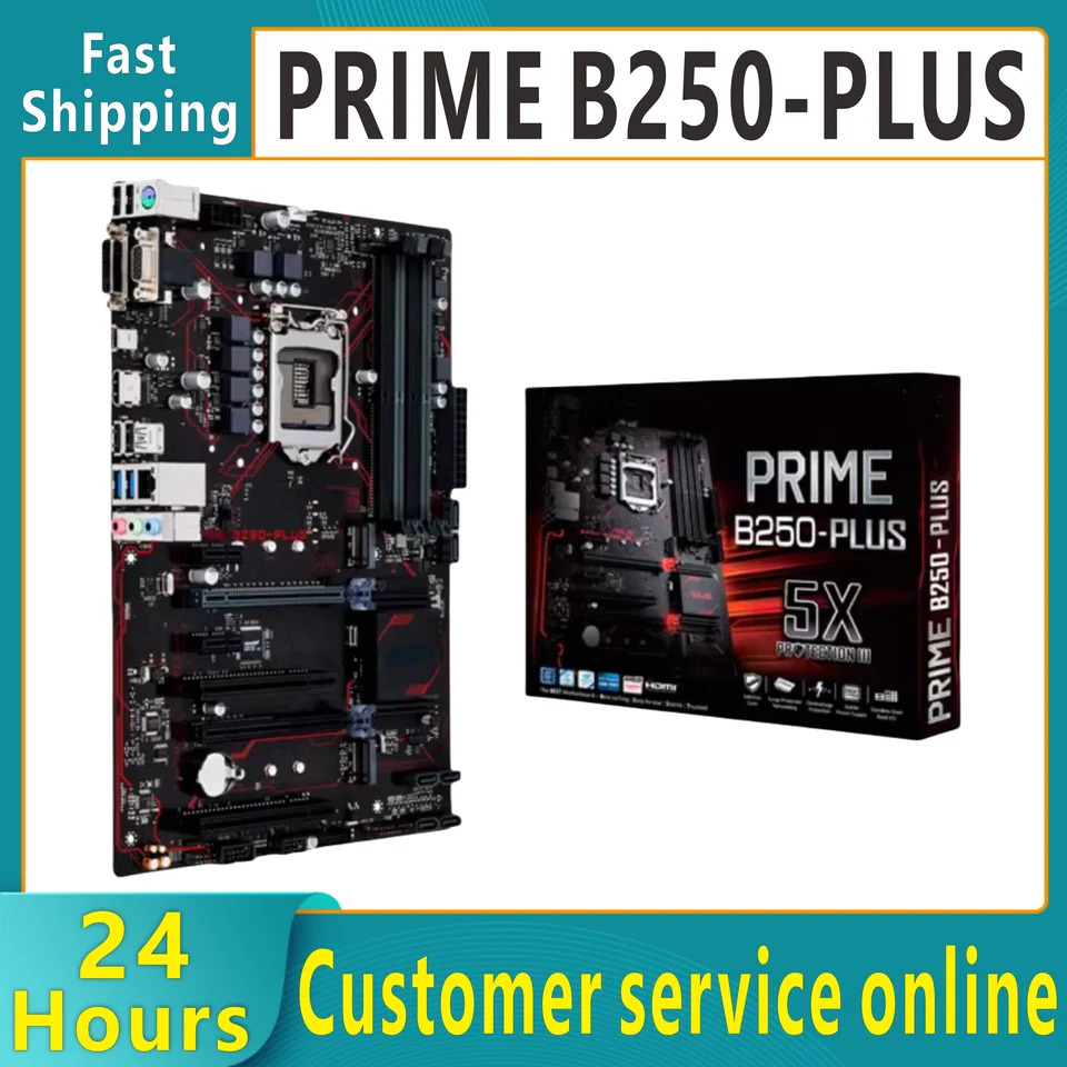 PRIME B250-PLUS 컴퓨터 보드 DDR4 64GB USB3.1 SATA III PCI-E 3.0 M.2 7 세대 6 코어 i7 i5 i 신