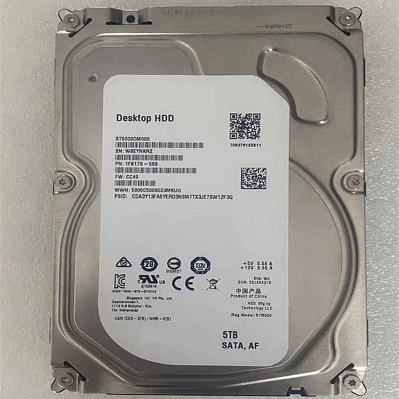 씨게이트오리지널 HDD 내장 하드 데스크탑 ST5000DM000 5TB 3.5 인치 SATA 6 Gb/s 128MB 5900RPM 신