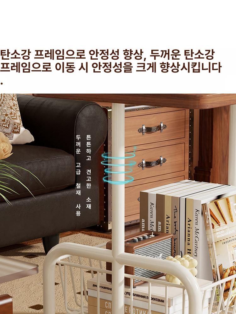 철제 수납장 이동식트롤리 바퀴 틈새선반 진열대 이동식선반 보관함 - 상세 이미지 3