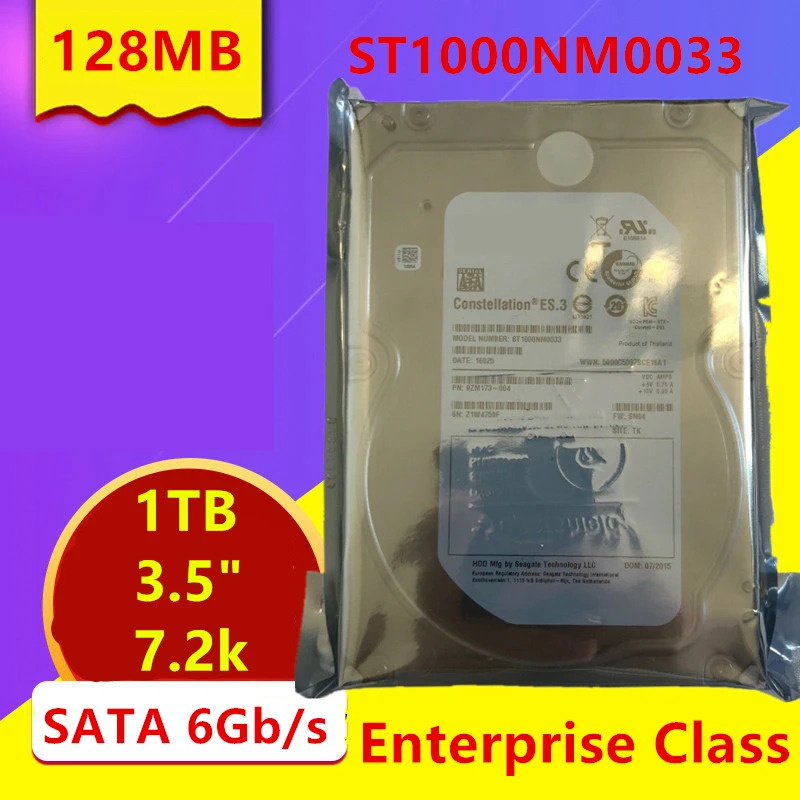 씨게이트오리지널 HDD 내부 엔터프라이즈 ST1000NM0033 1TB 3.5 인치 SATA 6 Gb/s 128MB 7200RPM 신
