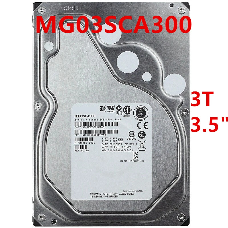 MG03SCA300엔터프라이즈 HDD내부 하드 Toshiba 3TB 3.5 SAS 6 Gb/s 64MB 7200RPM새 원본 HDD