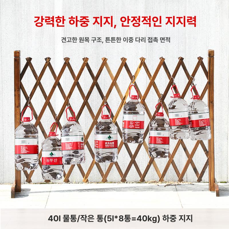 야외 칸막이 펜스 슬라이딩 도어 우드 격자 울타리 신축형 파티션 이미지 6