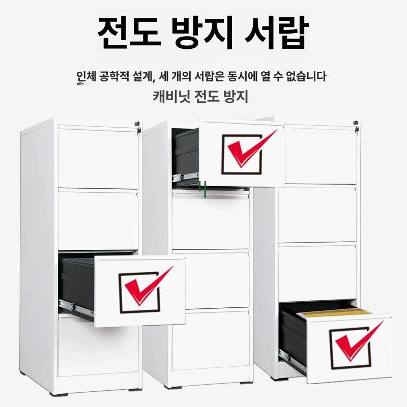사무실 서류정리함 문서수납 파일캐비닛 오피스 철제서랍장 자물쇠락 사물함 - 상세 이미지 3