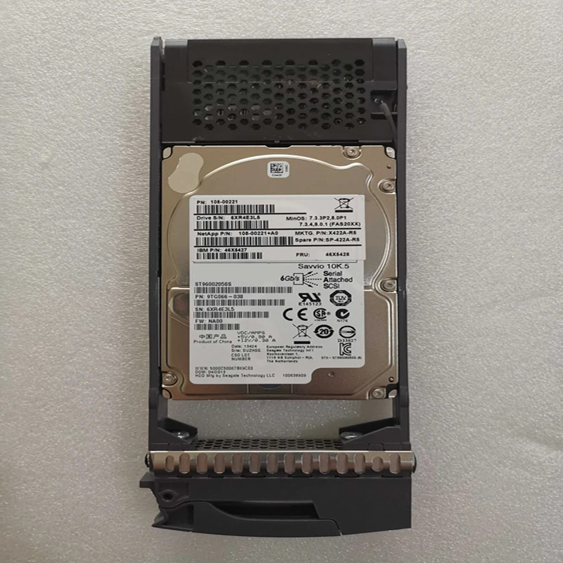 NetApp오리지널 HDD X422A-R5 SP-X422A-R5 서버 내장 하드 드라이브SAS 600GB 2.5 인치 6 Gb/s 64MB 10000RPM 신