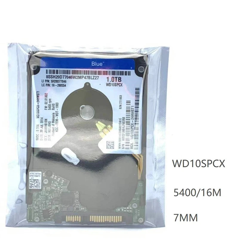 WD Blue 1TB 2.5 SATA 6 Gb/s 16MB 5400RPM 새 원본 HDD WD10SPCX 노트북 하드 드라이브 내장 용