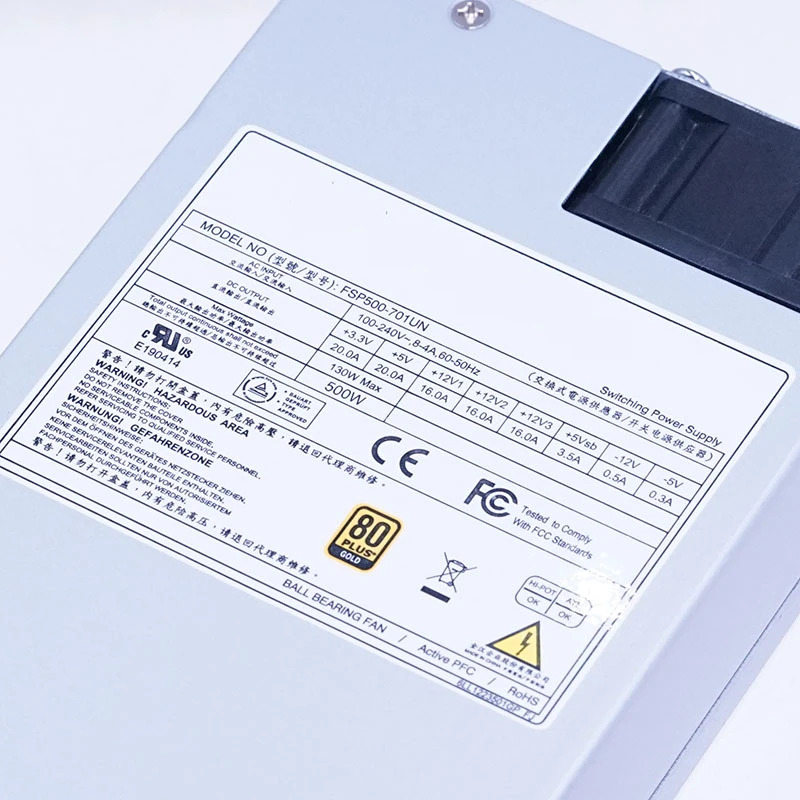 전원공급장치 FSP500-701UN FSP 80 플러스 골드 1U 500W PSU 신