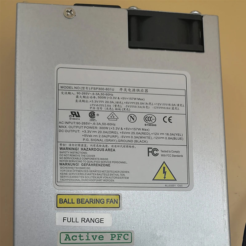 FSP IPC 1U -5V PSU 2핀 P6 300W 전원공급장치 FSP300-601U 신