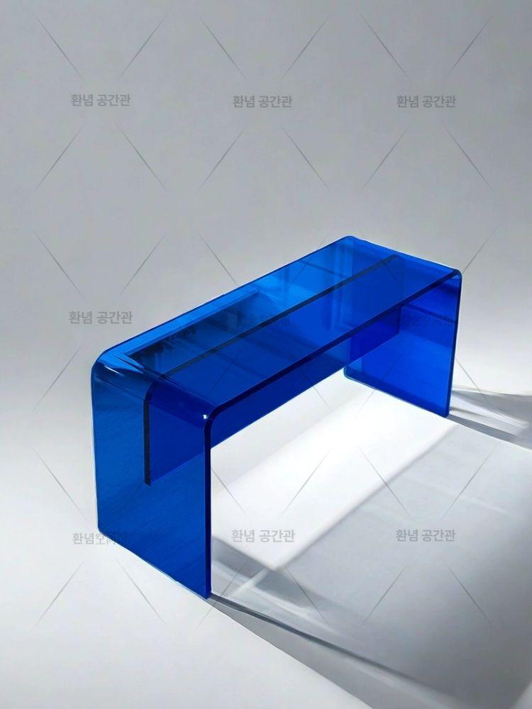 모던 원목벤치의자 북유럽 투명아크릴 다리 등받이 대기실 식탁벤치 투명의자 매장용 - 상세 이미지 2