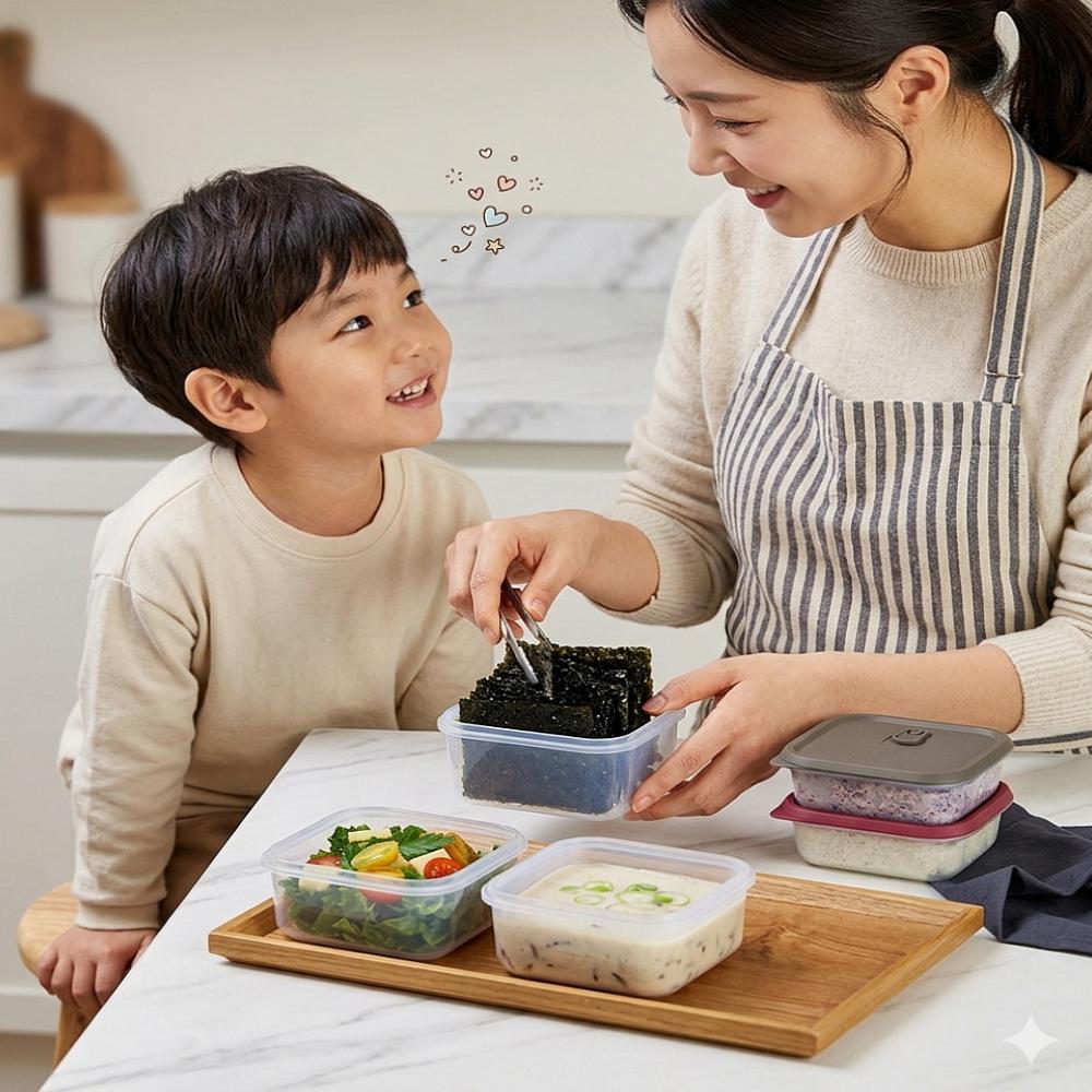 실리콘 밀폐용기 색상랜덤 멀티볼 실리콘반찬통 소분 반찬통 전자레인지용기 - 상품 이미지