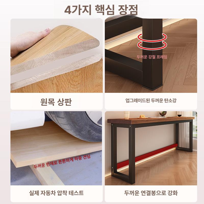 커피숍 긴테이블 거실 카페 업소용 홈바 슬랩 통원목 모던 두께 길이 사각 빈티지 - 상세 이미지 2