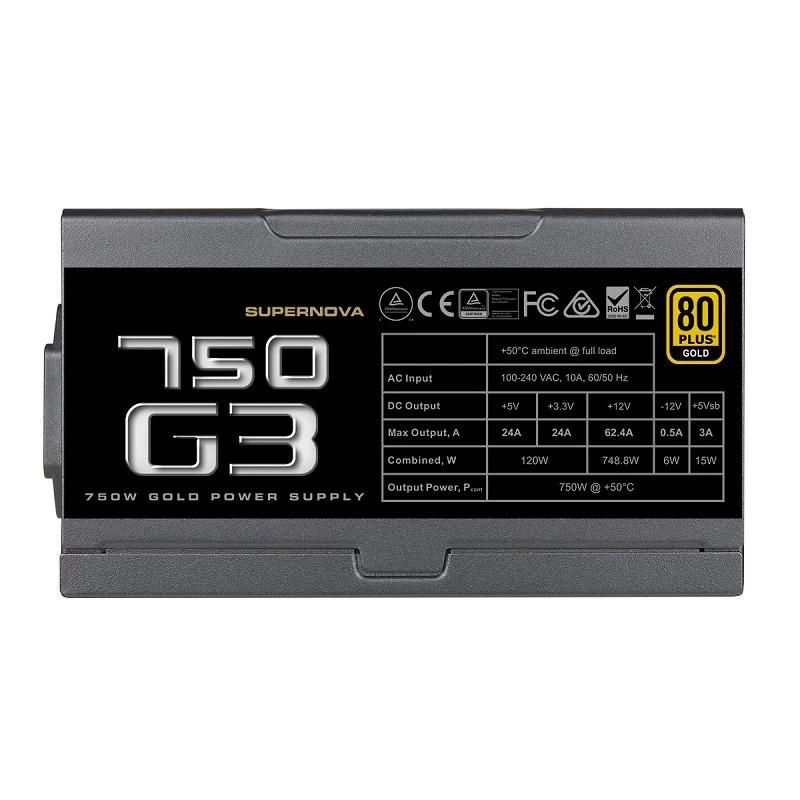 EVGA 무소음 전원공급장치PSU 정격 750W 650W 550W 피크 850W 전원공급장치 750 G3 650 550