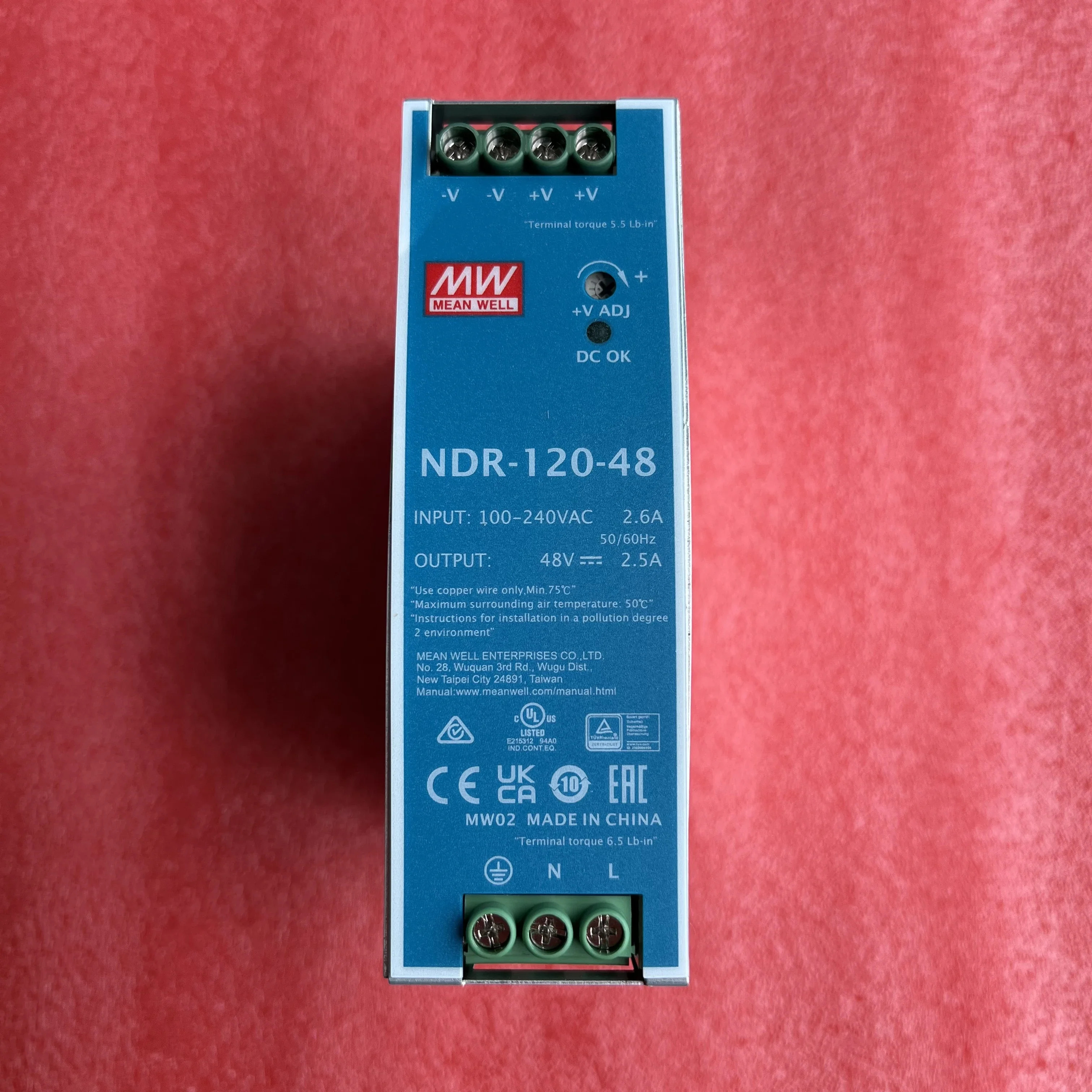 MEAN WELL NDR-120 시리즈 NDR-120-12 NDR-120-24 NDR-120-48 120W 산업DIN 레일 단일 출력