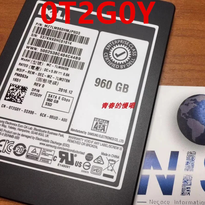 0T2G0Y T2G0Y MZ-7LM960BDELL 960GB 2.5 SATA SSD거새 솔리드 스테이트 드라이브