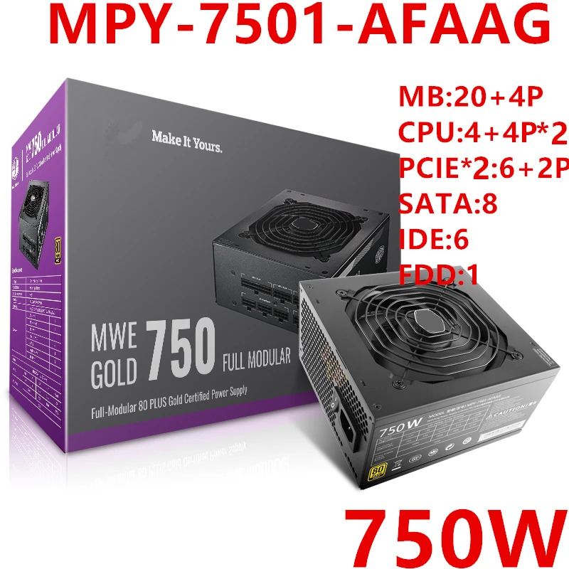 쿨러 마스터오리지널 PSU MWE 골드 750 RTX2080Ti 750W 전원공급장치 MPY-7501-AFAAG MPE-7501-AFAAG