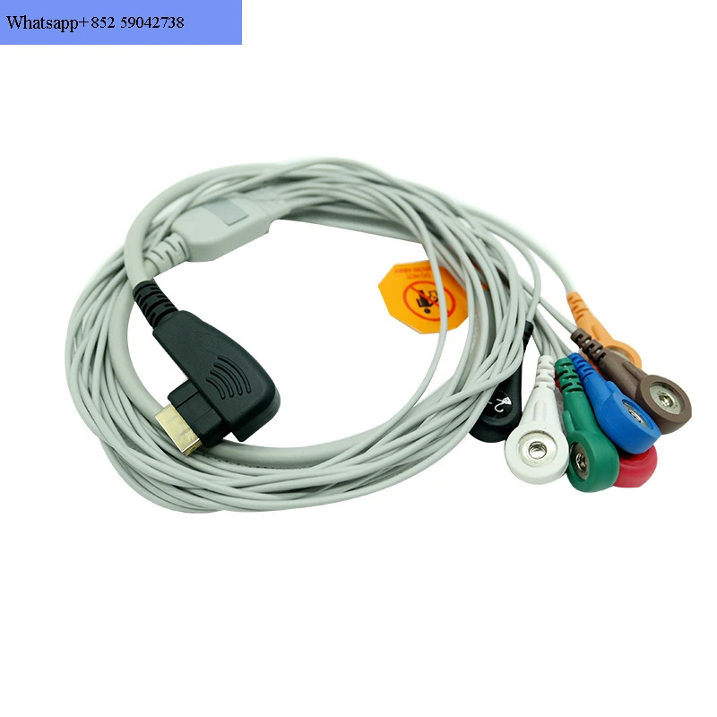 DMS 300 시리즈 호환 ECG 홀터 리드 케이블 AHA 스냅
