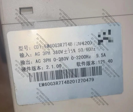 인버터 CDI-EM60G3R7T4B UV420 3.7KW 380V 입력 전압 출력 0-380V 작동 전류 9.5A 리퍼 완료 OK