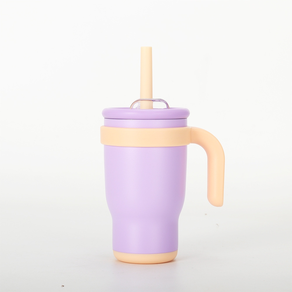 투톤 텀블러 차량용 빨대 핸들 보온보냉컵 420ml 스테인리스 대용량 머그컵 캠핑용 사무실 다이아몬드 화이트 420ml 이미지 6
