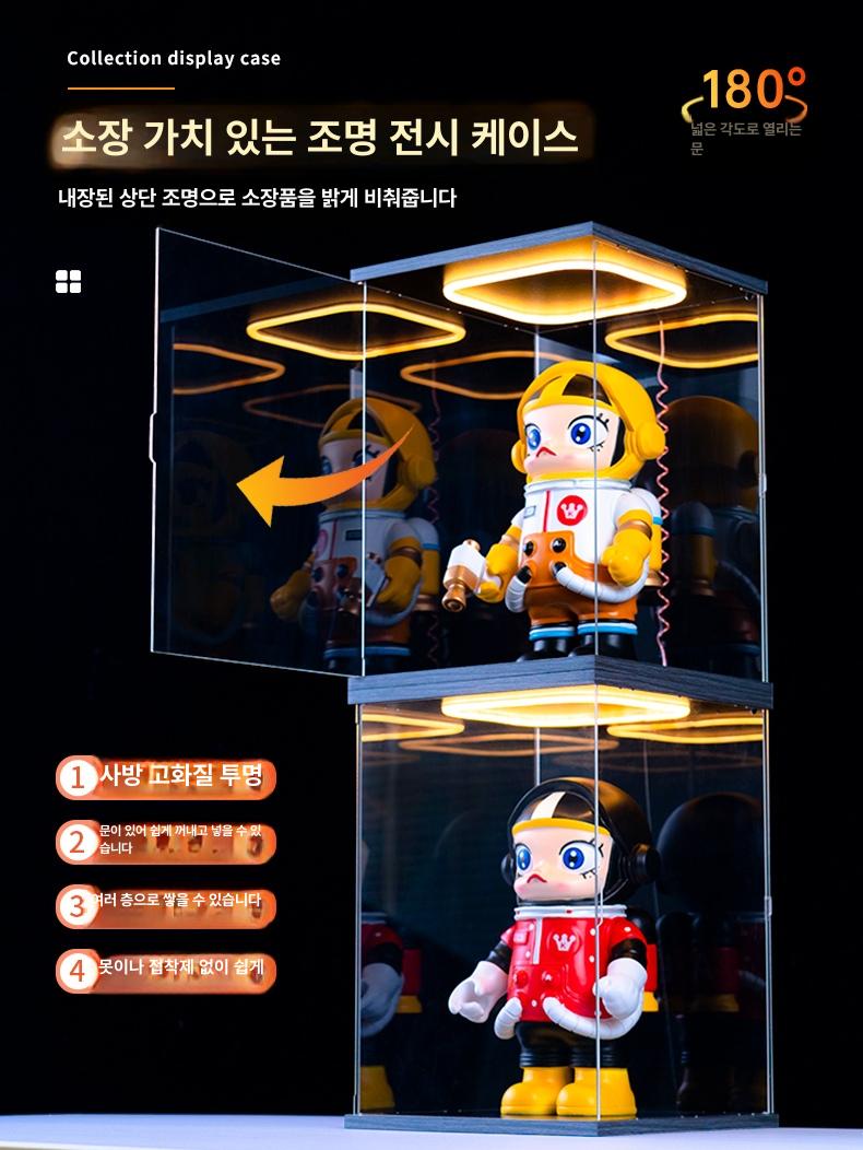 led 피규어장식장 조명 쇼케이스 프라모델 인형 계단식 아크릴진열장 수납장 - 상세 이미지 3
