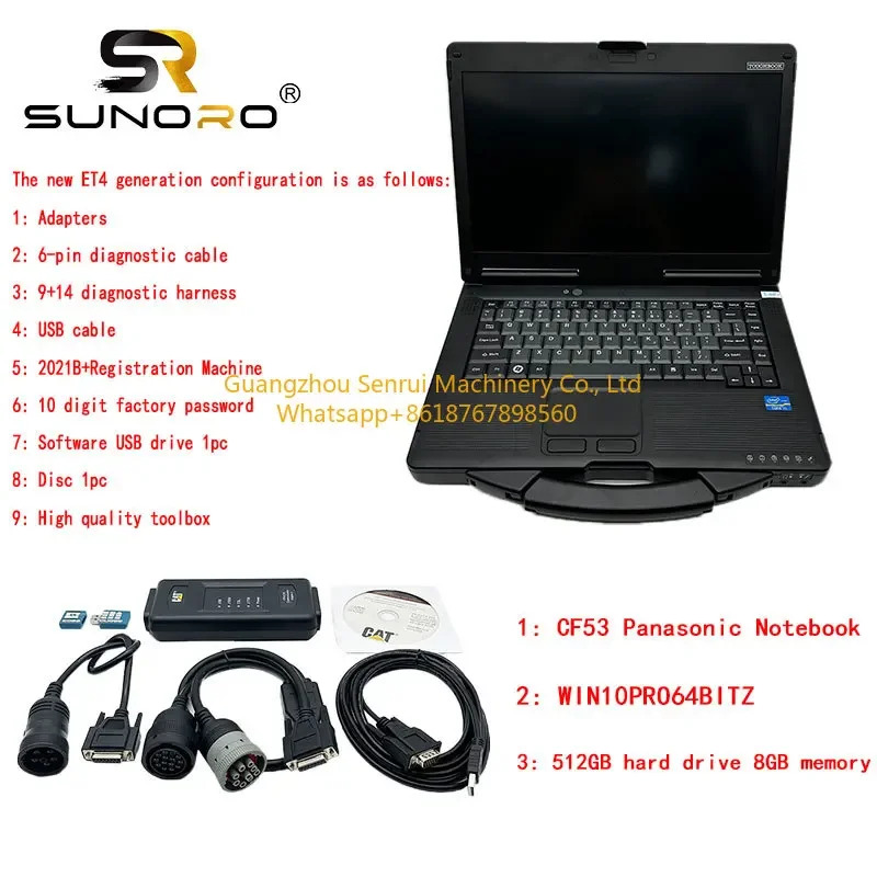 SUNORO CAT ET4 SIS 통신 어댑터 진단 도구 275-5121 538-5051 탐지 스캐너 478-0235 317-7485  노트북