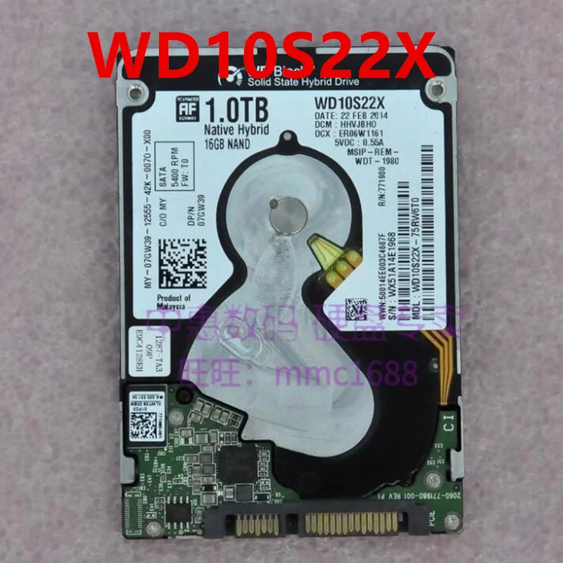 오리지널 거하드 WD 1TB SATA 2.5 인치 5400RPM 32MB 노트북 HDD WD10S22X 2060-771980-001 용