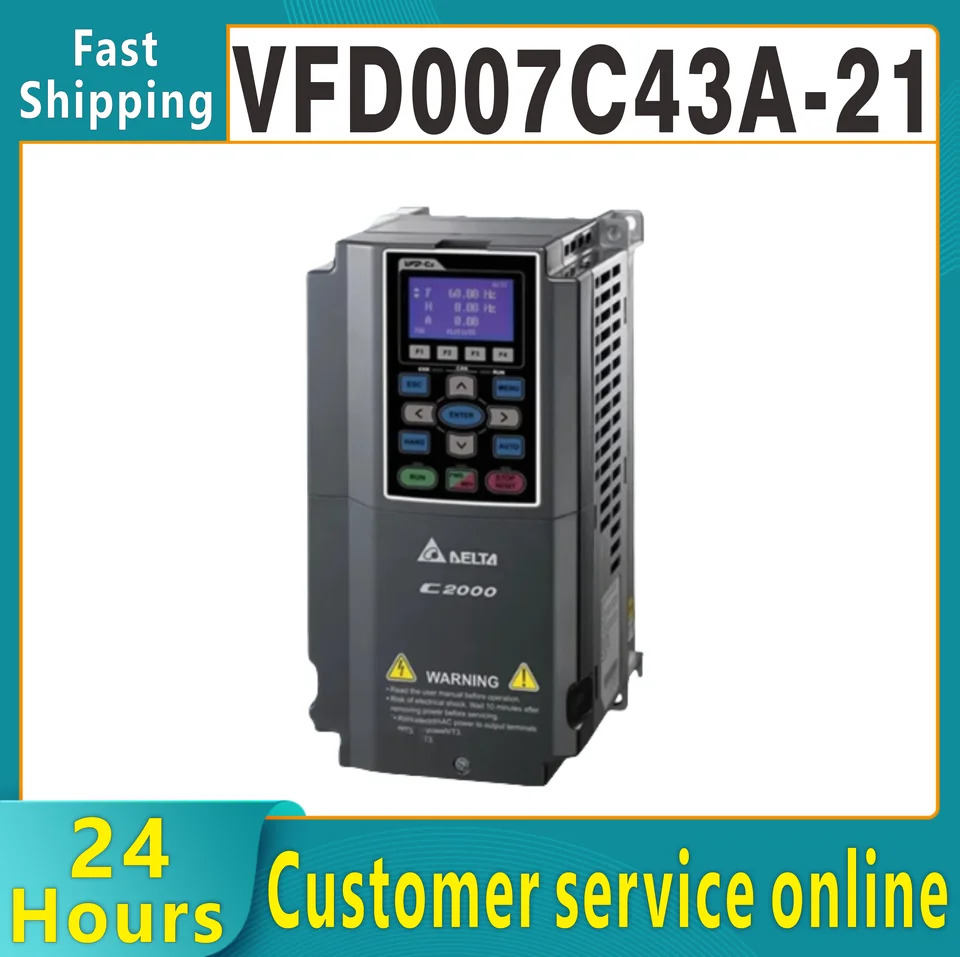 오리지널 VFD007C43A-21 주파수 변환기 C2000  시리즈 380V 0.7KW