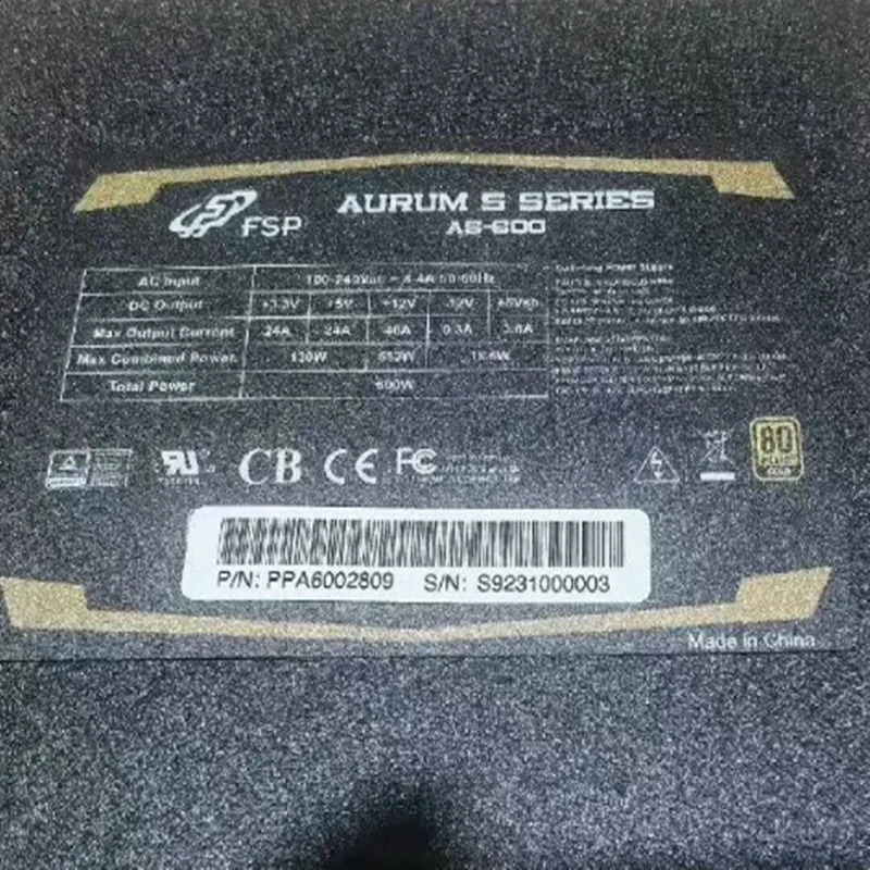 FSP AURUM S 시리즈 AS-600 600W 전원공급장치새 원본 PSU