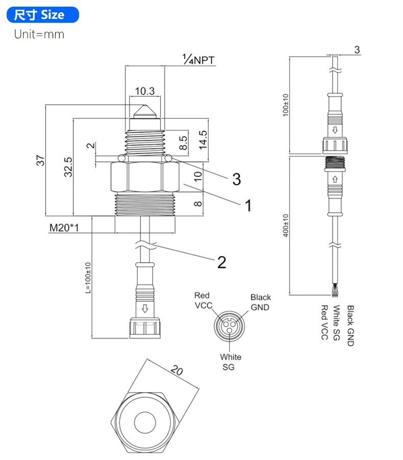 BL-YW-IR2102D IR 적외선 액체 광전 레벨 센서 전기 산업용