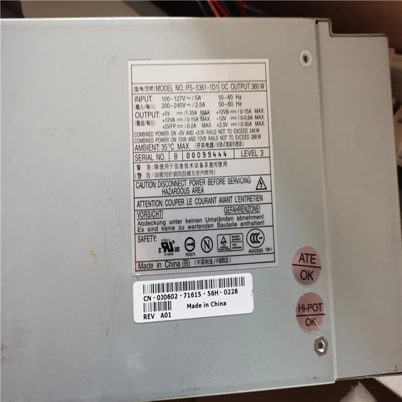 델 450 360W 전원공급장치 PS-5361-1D1 J0602 2P222 PSU 신