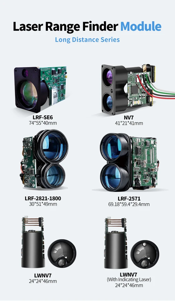 OEM 장거리 레이저 측정 센서 쉘 방수 TTL 인터페이스 LRF 모듈 1000m 1600m