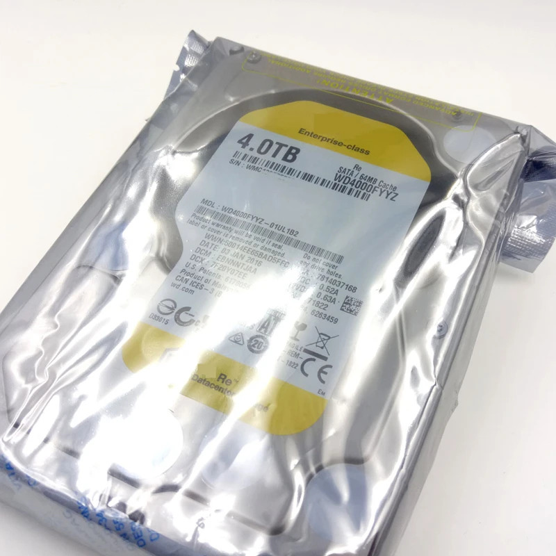 내부 하드 오리지널 HDD WD 블랙 골드 WD4000FYYZ 4TB 3.5 인치 SATA 64MB 7200RPM 신