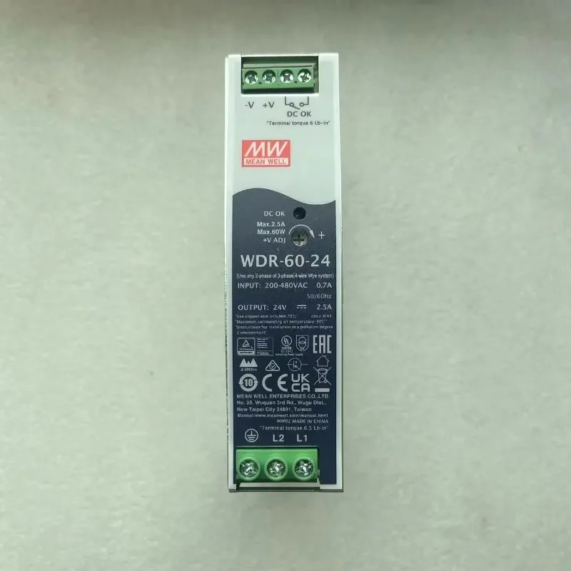 MEAN WELL WDR-60 WDR-60-5 WDR-60-12 WDR-60-24 WDR-60-48 60W 초광폭 입력 산업레일 전원공급장치