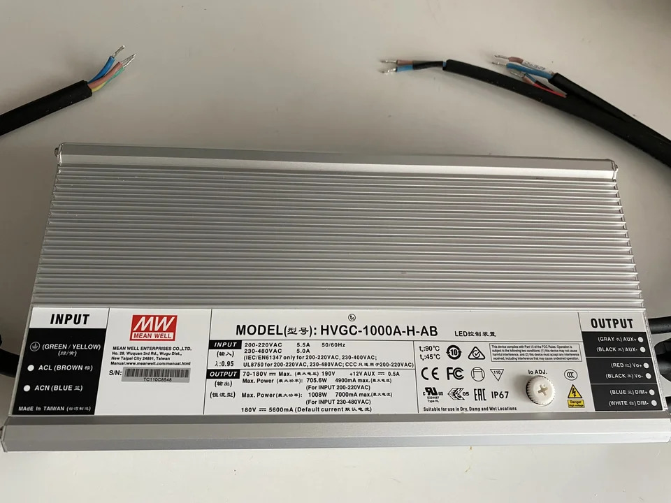 대만 Mingwei HVGC-1000A-H-AB 1000W 정전력 LED 3 1 디밍 방수 전원공급장치