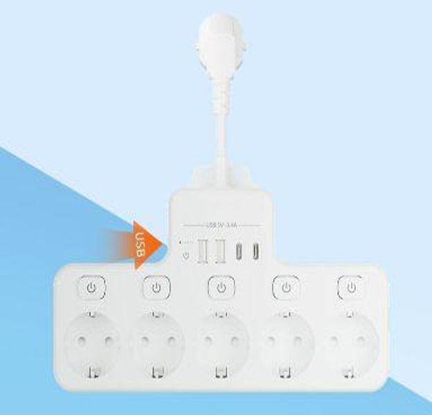 5구 여행용멀티탭 고용량 누전차단 멀티콘센트 멀티코드 누전방지멀티탭 고급멀티탭 - 상품 이미지