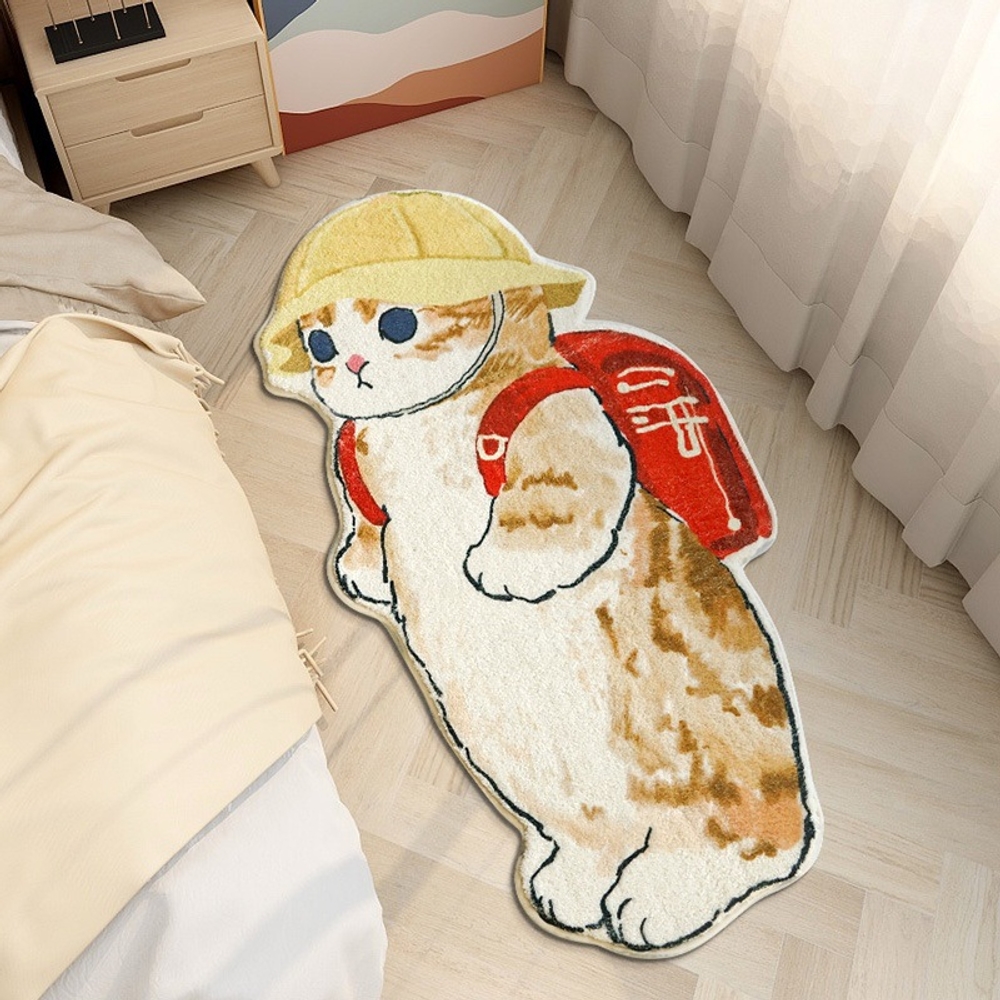 미니멀 발매트 귀여운 고양이 카펫 러그 방꾸미기 원룸꾸미기 유치원캣 40x60cm - 상세 이미지 2