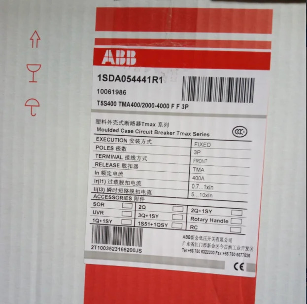 ABB 오리지널 Tmax 몰드 케이스 회로차단기 T5S400 PR221DS-LSI R400 FF 신