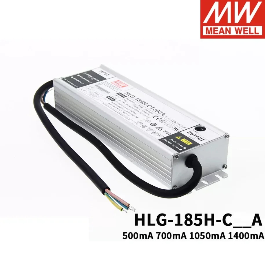 MEAN WELL LED 정전류 스위칭 전원공급장치 A/B 디밍 HLG-185H-C 500/700/1050/1400mA