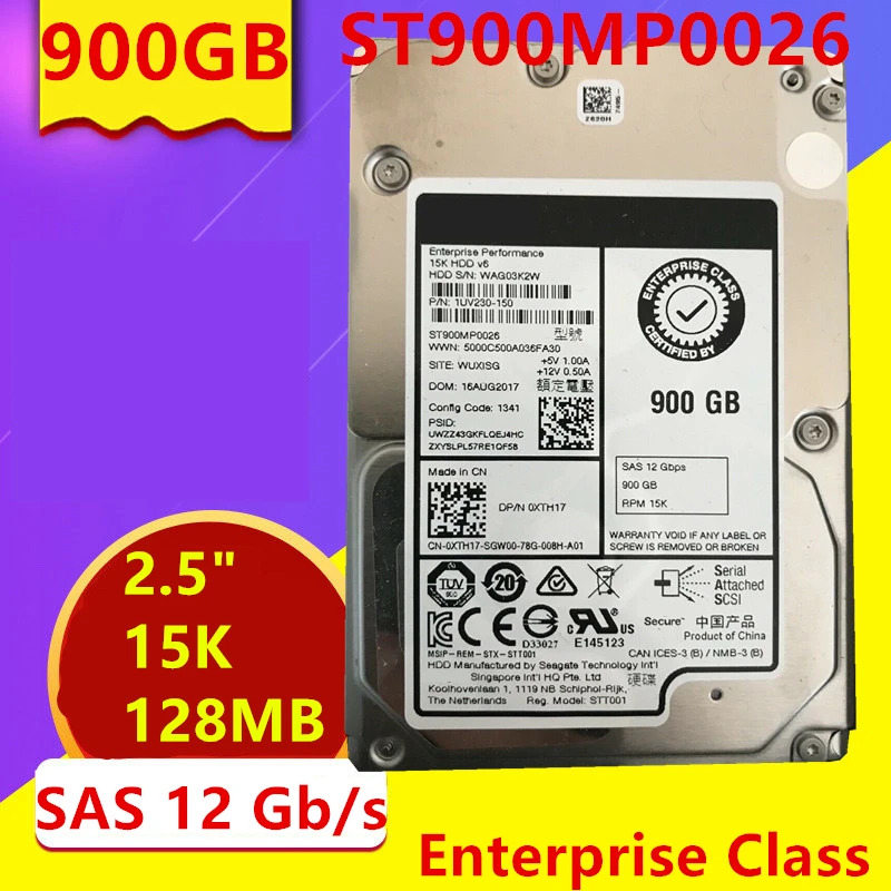 0XTH17 XTH17 ST900MP0026 엔터프라이즈 HDD 내장 하드 Dell 900GB 2.5 15K 128MB SAS 새 원본