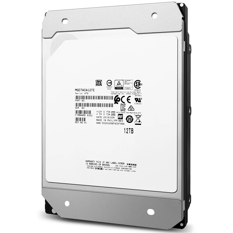 도시바호환오리지널 HDD 내부 엔터프라이즈 MG07ACA12TE 12TB 3.5 인치 SATA 6 Gb/s 256MB 7200RPM 신